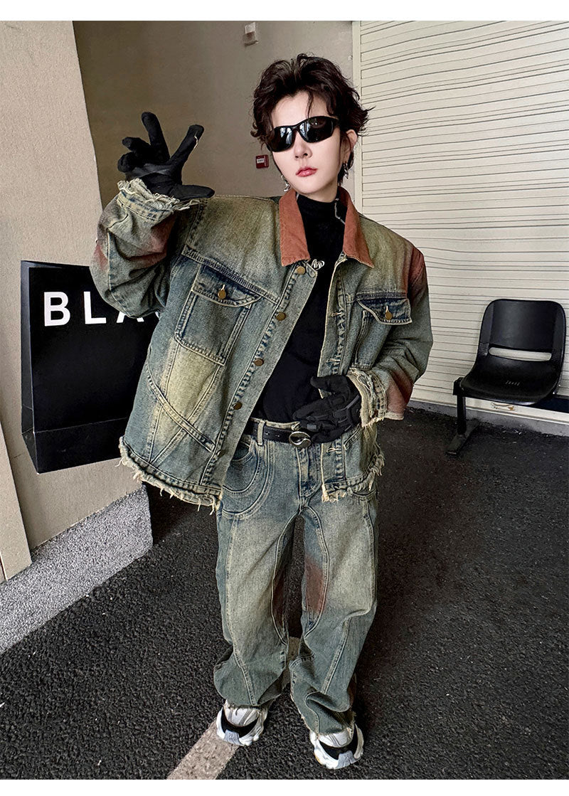 Denim Trousers Men's Loose Outfit