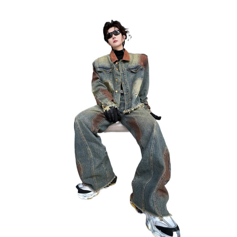 Denim Trousers Men's Loose Outfit