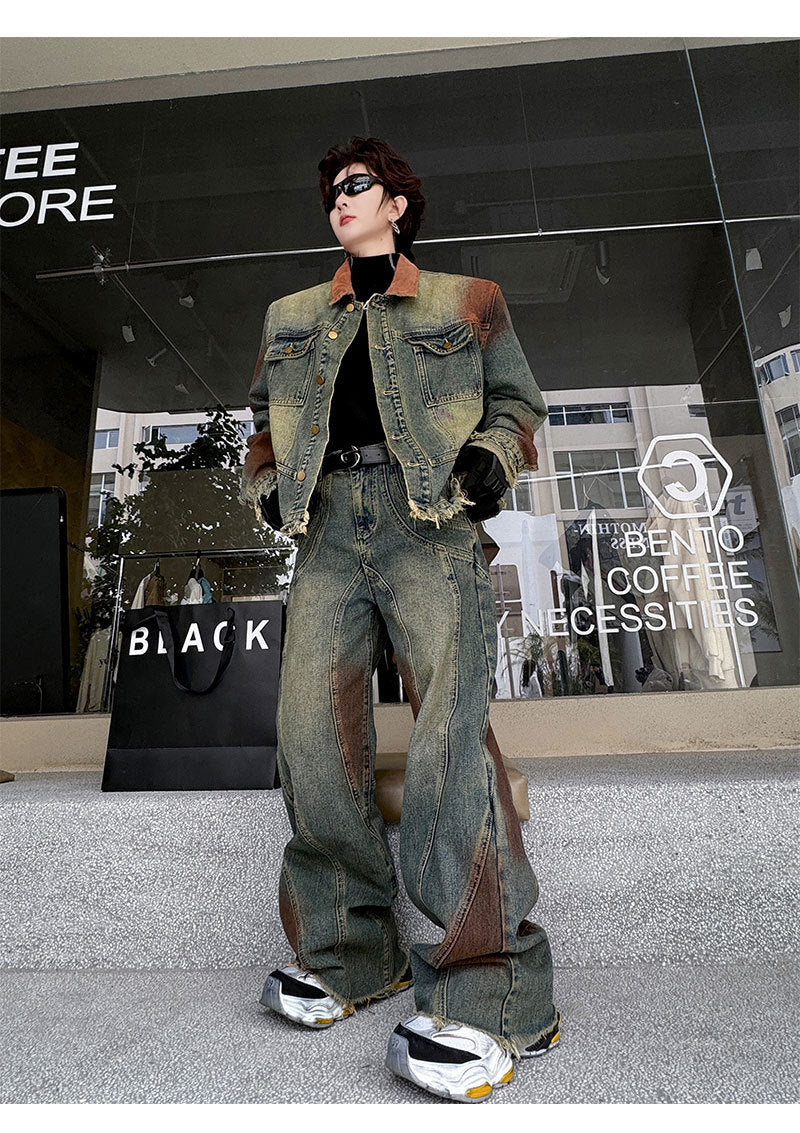 Denim Trousers Men's Loose Outfit