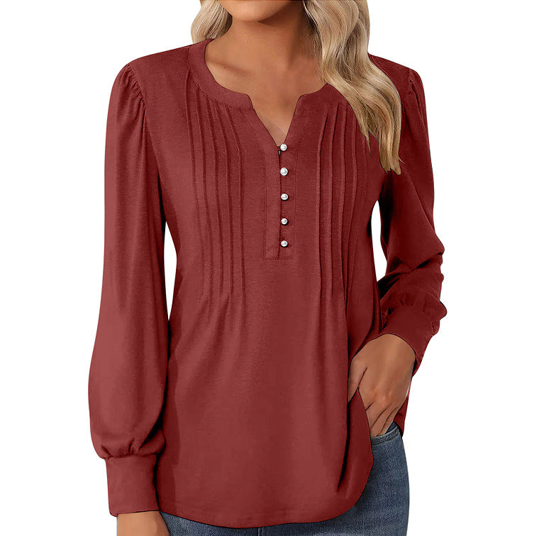 Elegant Loose Women's Top Pleating