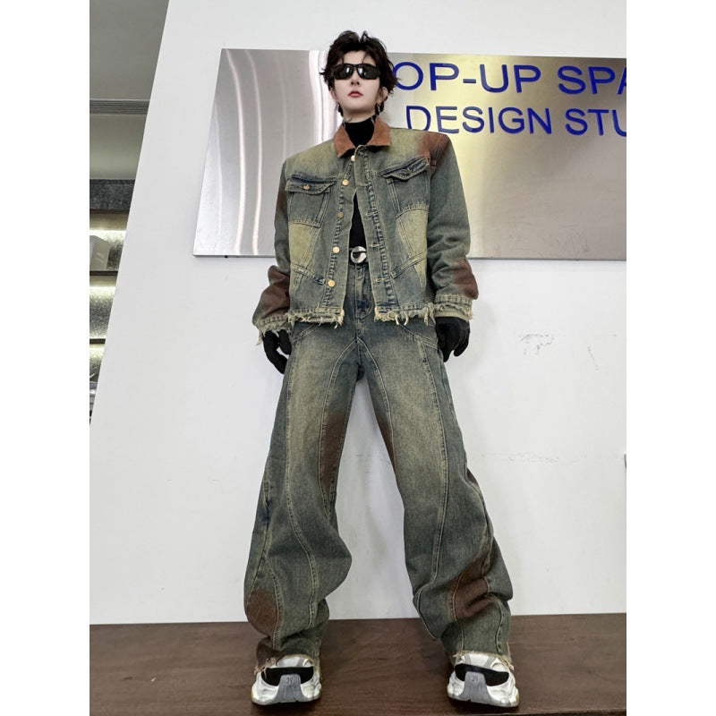 Denim Trousers Men's Loose Outfit