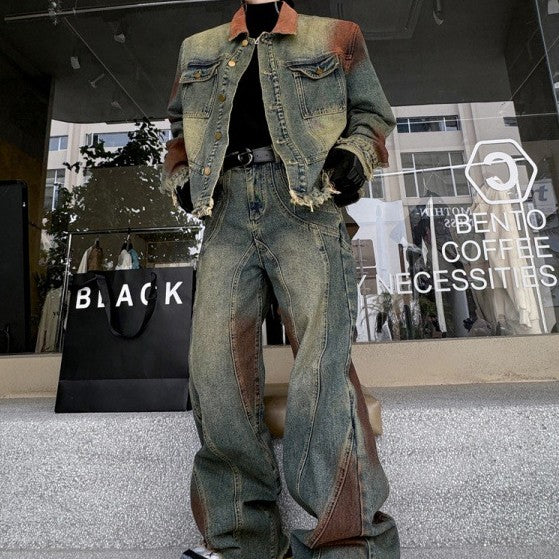 Denim Trousers Men's Loose Outfit