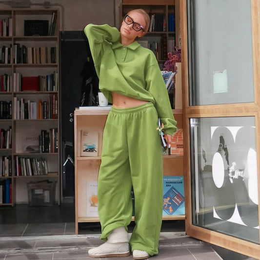 Street Casual Sweatshirt Outfit Women Winter Fashion