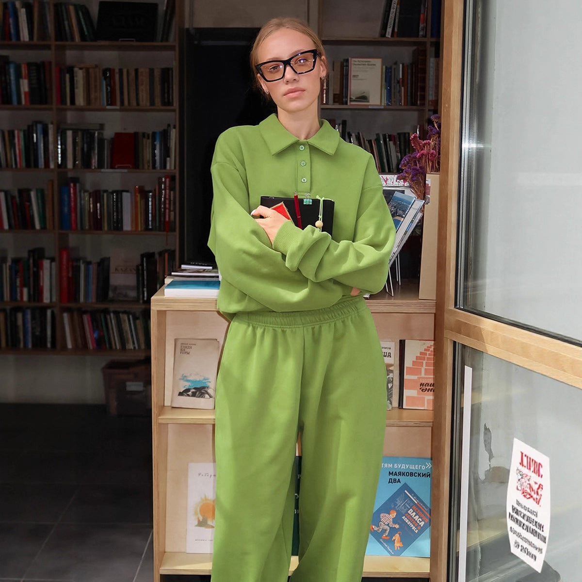 Street Casual Sweatshirt Outfit Women Winter Fashion