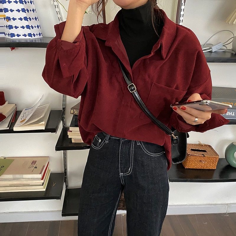 Design Sense Niche Shirts Retro Hong Kong Flavor Fake Two-piece Tops