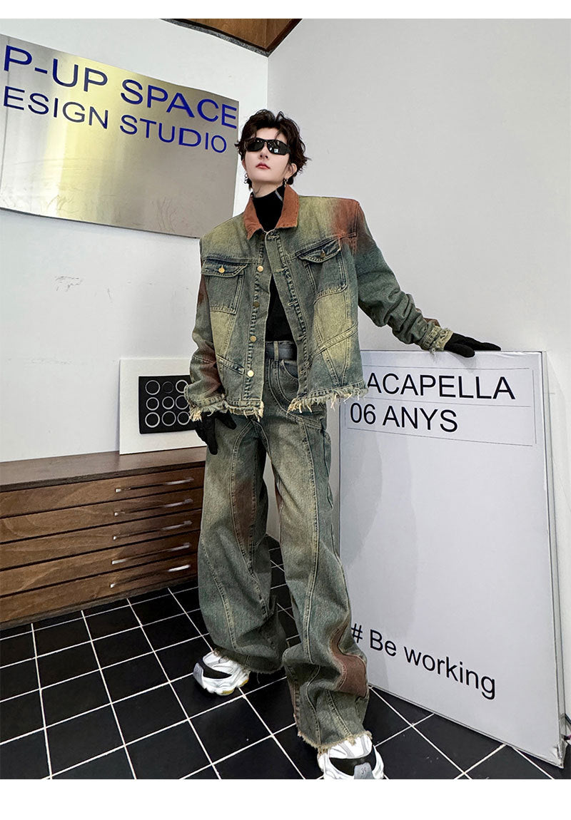 Denim Trousers Men's Loose Outfit