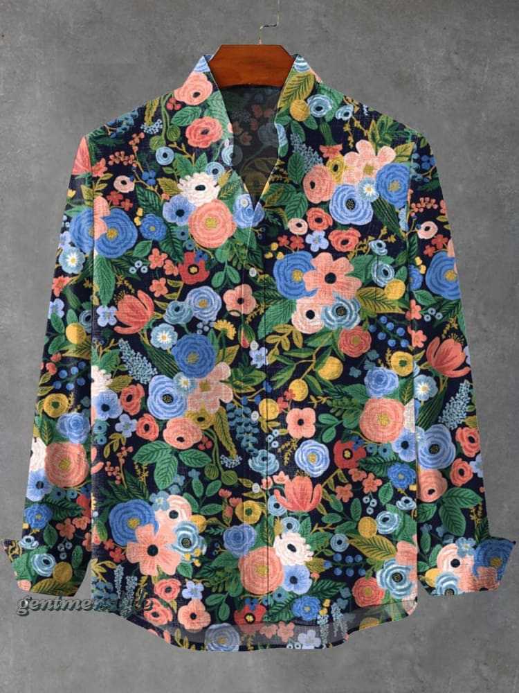 Mens Stand Up Collar Long Sleeve Shirt With Irregular Striped 3D Print