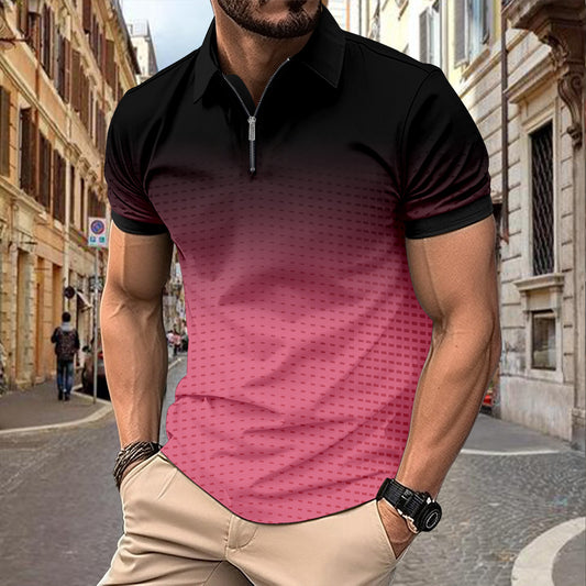 Men's Printing Dots Gradient Polo Shirt